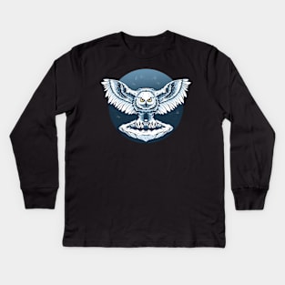 Owl Flying 3 Kids Long Sleeve T-Shirt